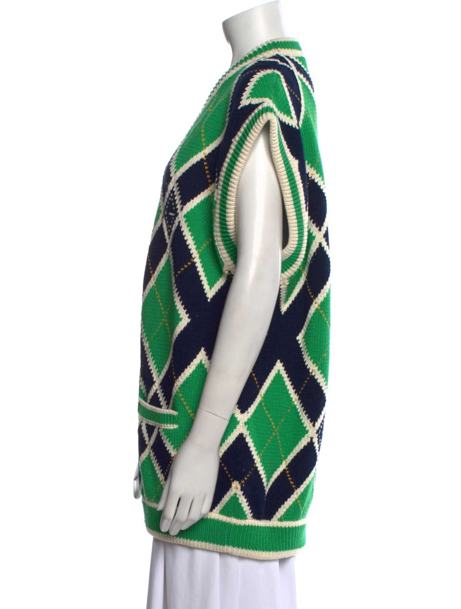 Gucci GG Argyle Sweater Vest Printed Sweater