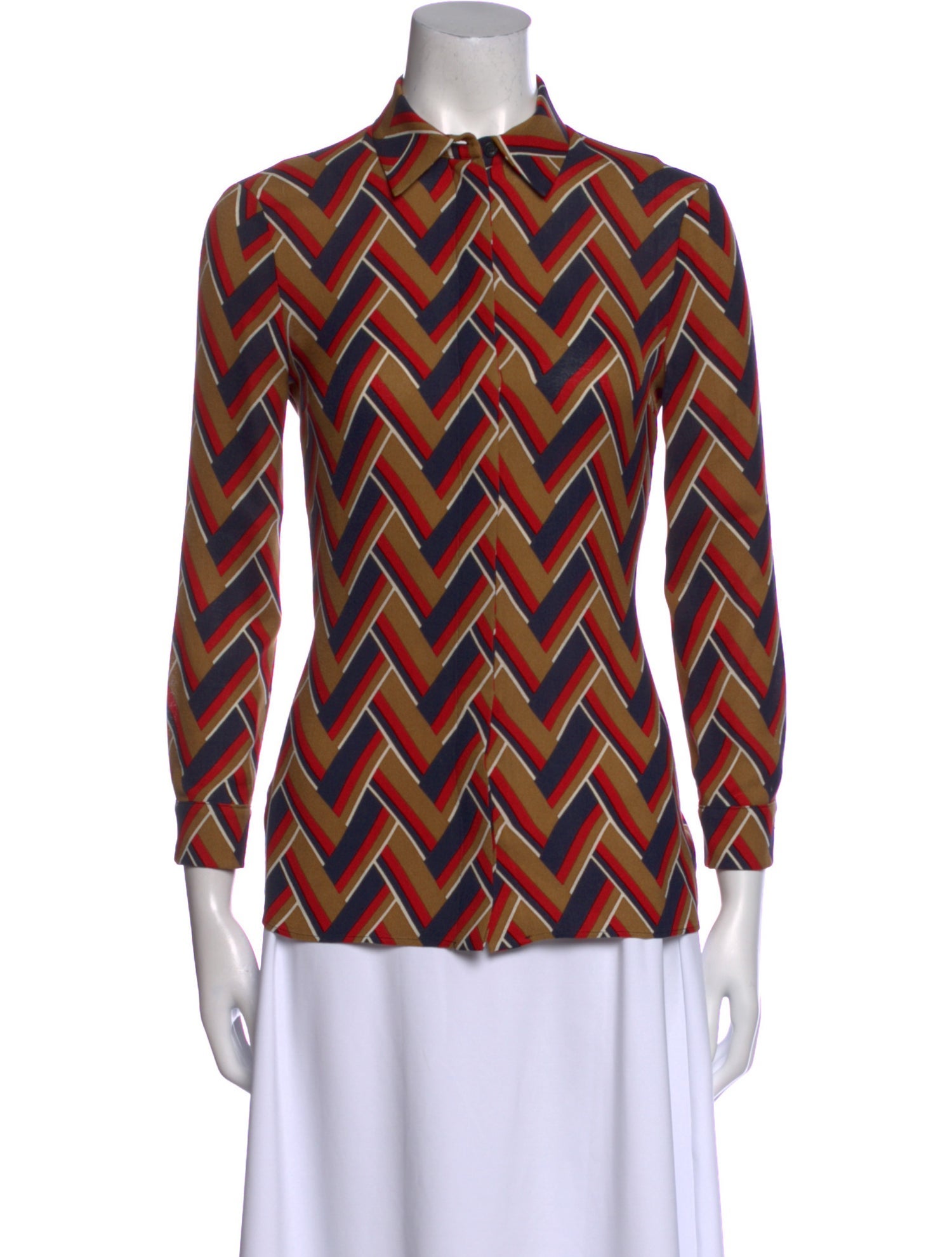 Gucci Silk Printed Button-Up Top