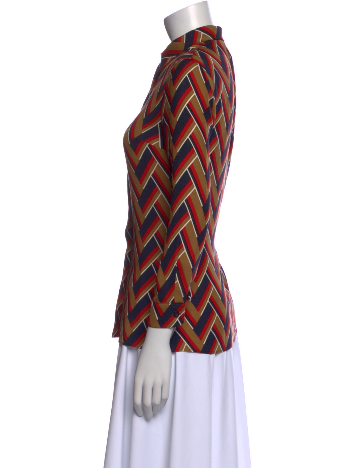 Gucci Silk Printed Button-Up Top