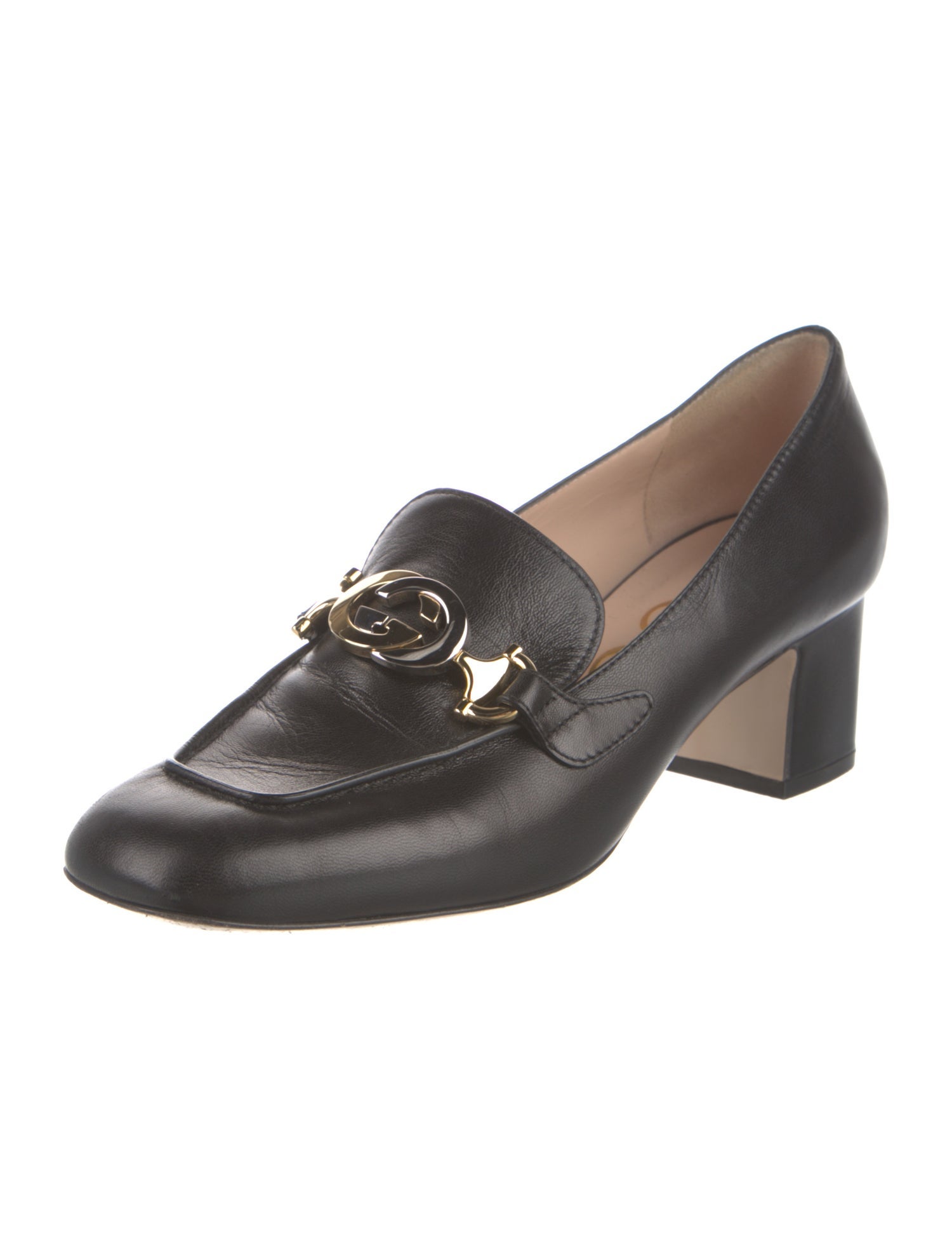 Gucci Interlocking G Logo Leather Pumps