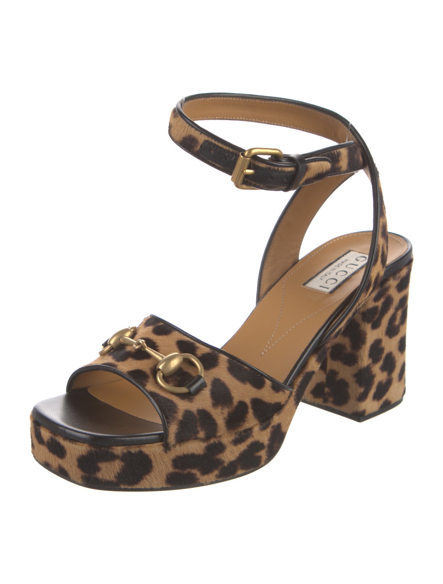 Gucci 1955 Horsebit Accent Ponyhair Sandals w/ Tags