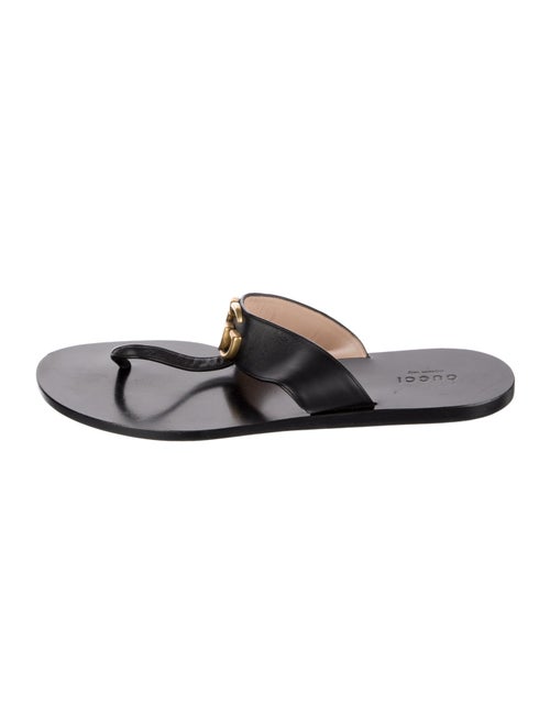 Gucci Running GG Logo Leather Slides