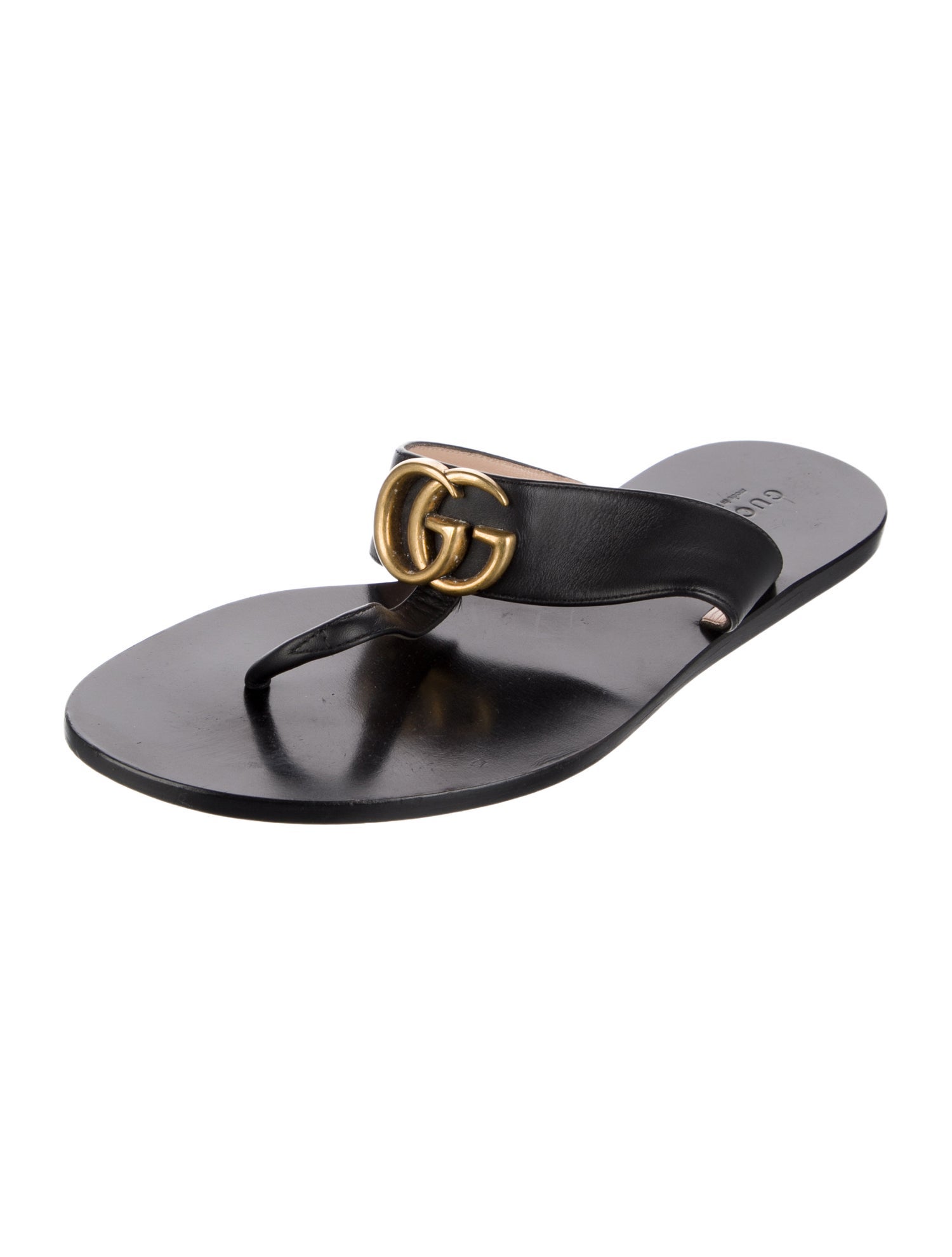 Gucci Running GG Logo Leather Slides