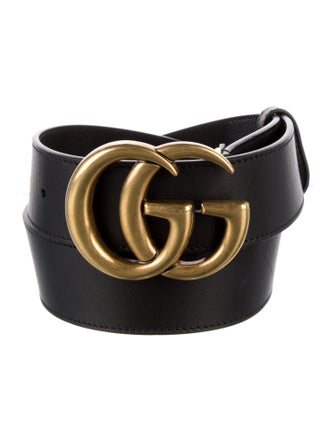 Gucci Double G Logo Leather Belt