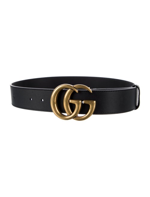Gucci Double G Logo Leather Belt