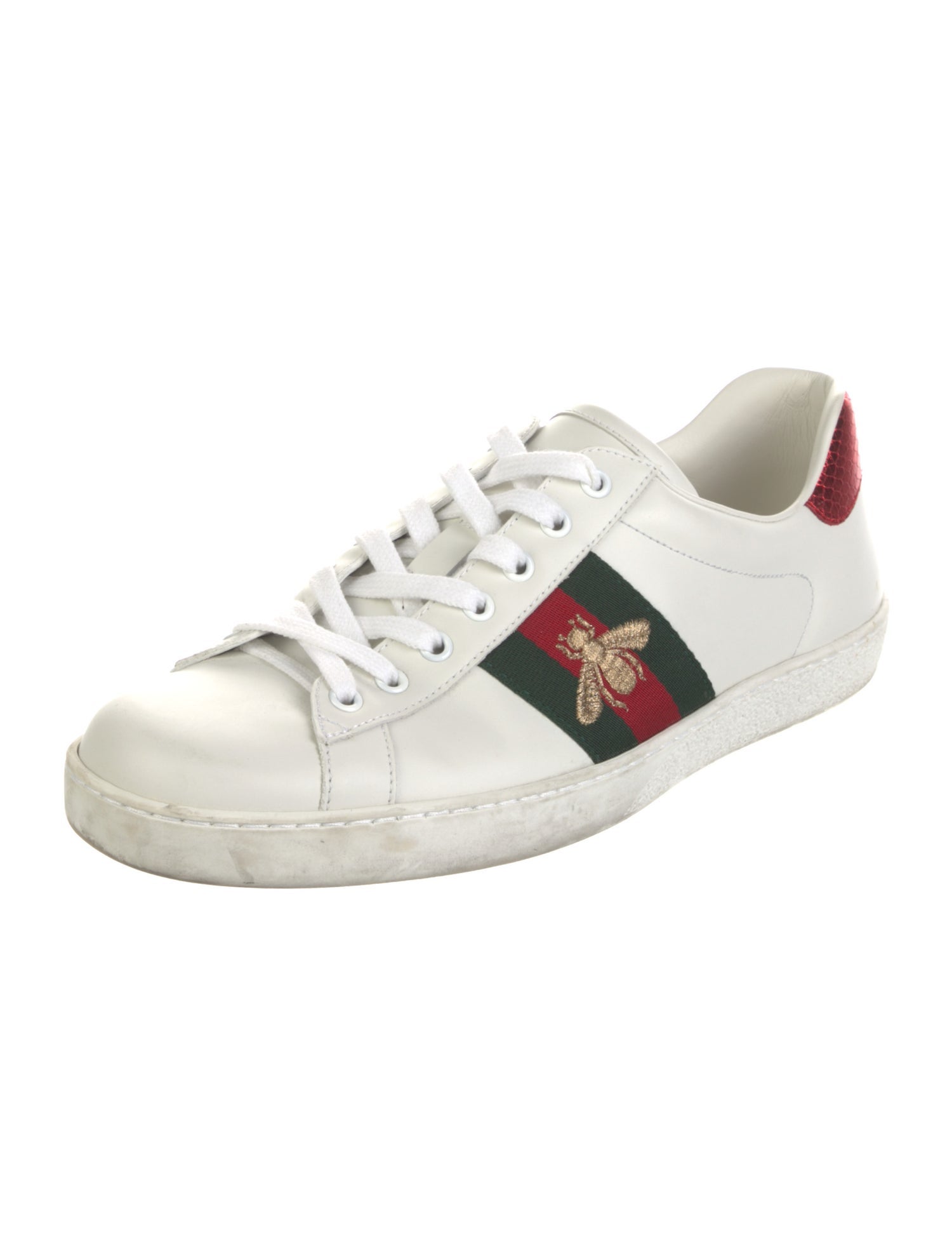 Gucci Web Accent Leather Sneakers
