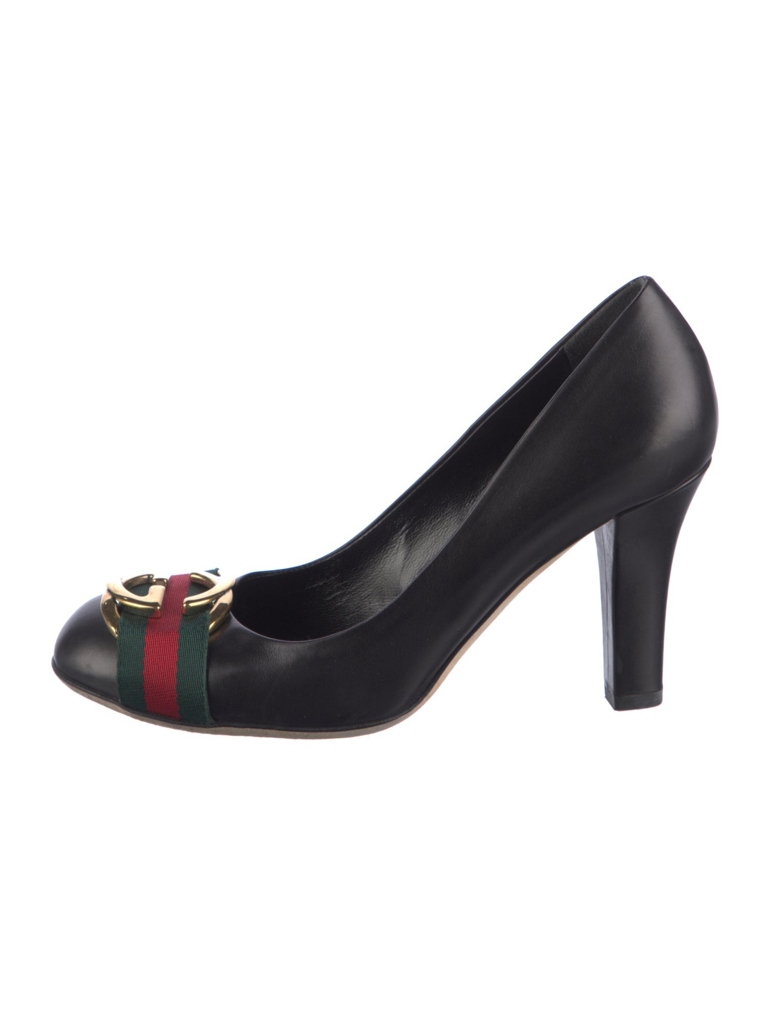 Gucci Leather Striped Pumps