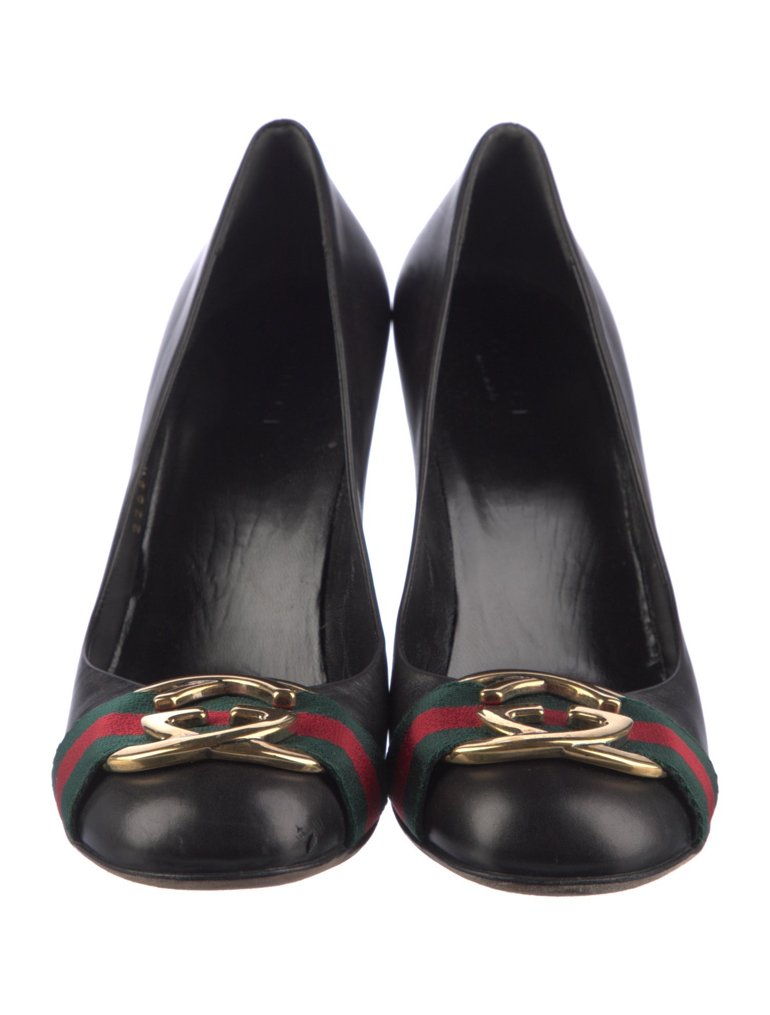Gucci Leather Striped Pumps