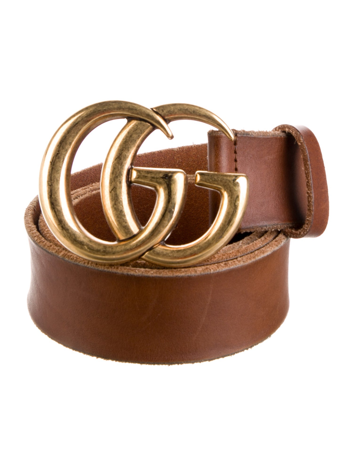 Gucci Double G Logo Leather Belt