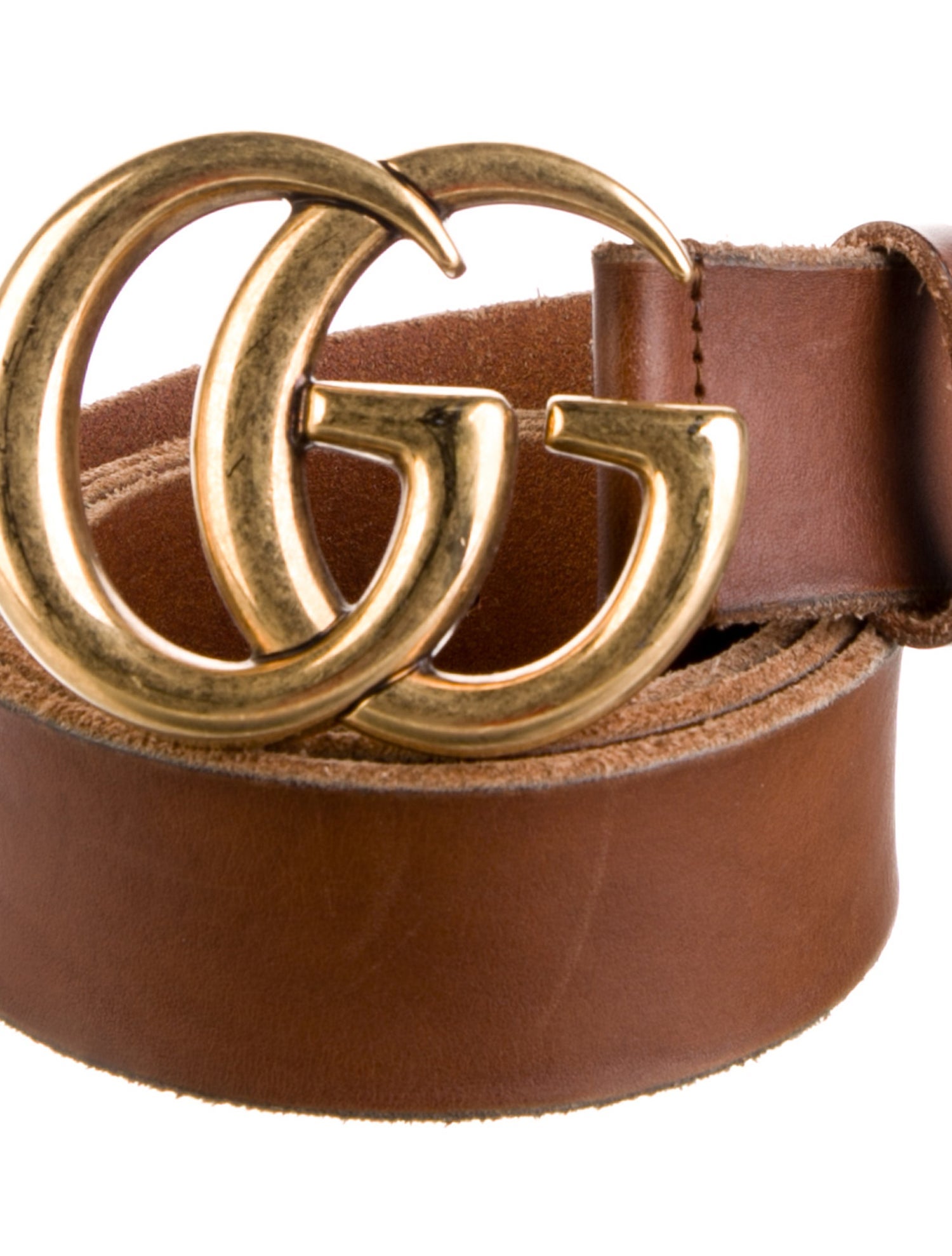 Gucci Double G Logo Leather Belt