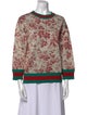 Gucci Floral Print Bateau Neckline Sweatshirt