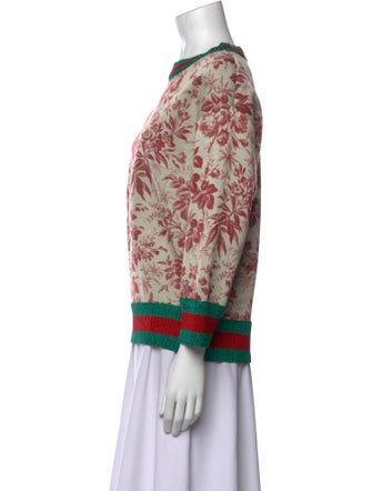 Gucci Floral Print Bateau Neckline Sweatshirt