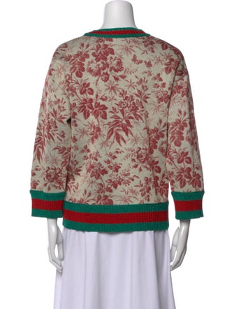 Gucci Floral Print Bateau Neckline Sweatshirt