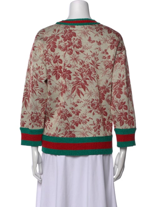 Gucci Floral Print Bateau Neckline Sweatshirt