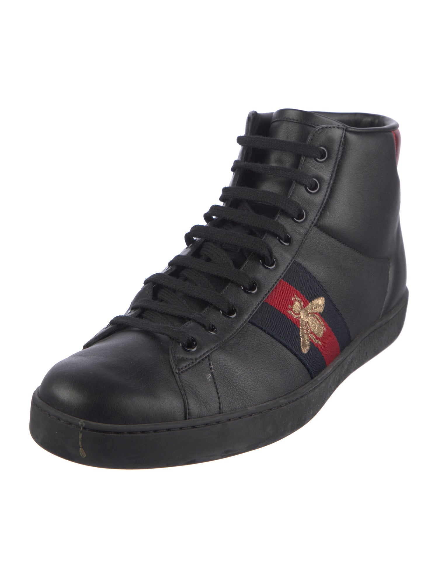 Gucci Web Accent Leather Sneakers