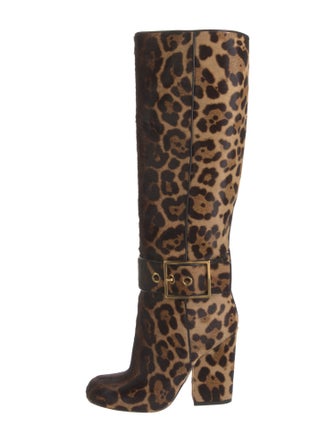 Gucci Ponyhair Animal Print Boots
