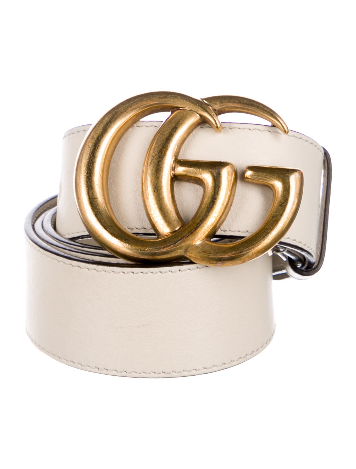 Gucci Double G Logo Leather Belt