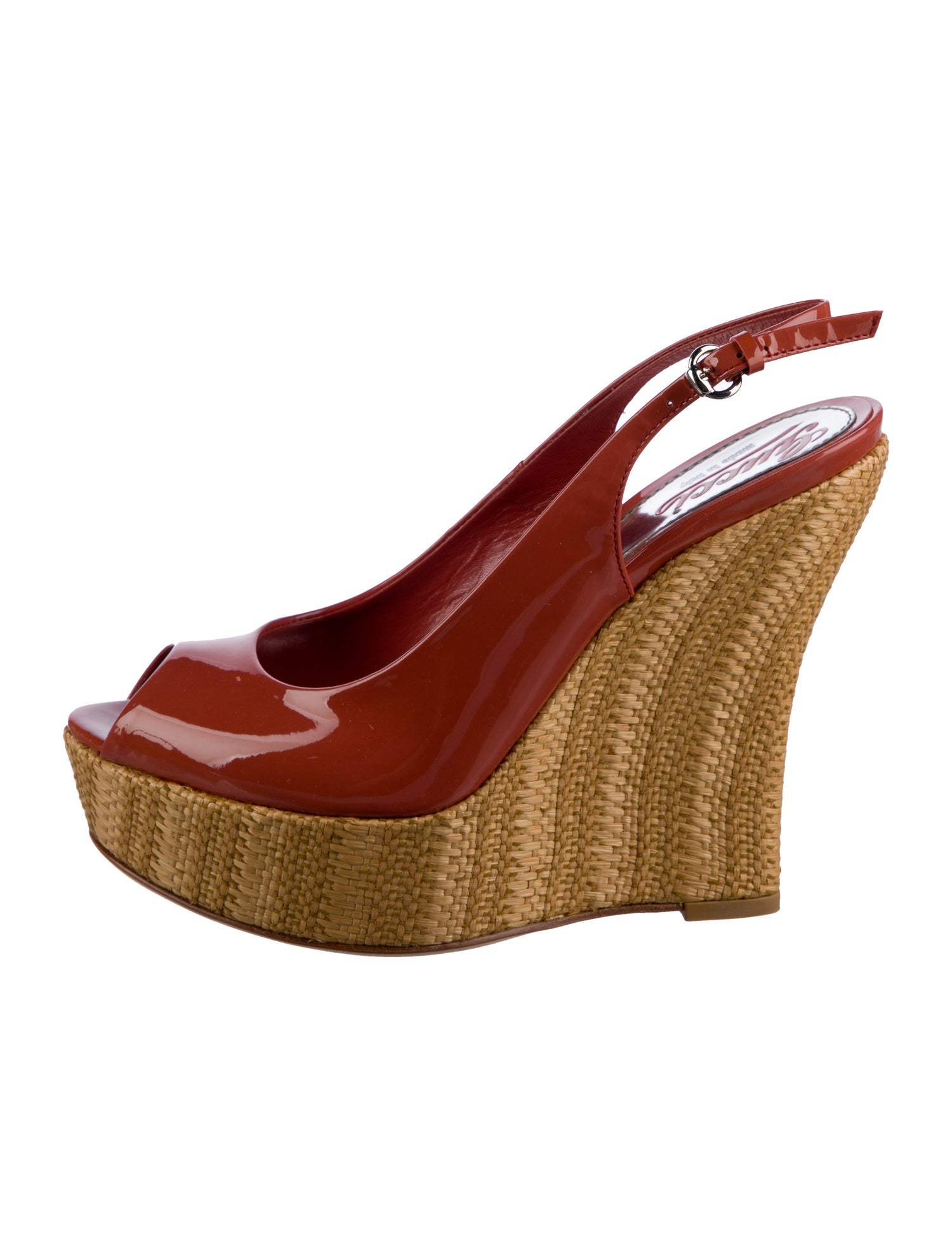 Gucci Patent Leather Slingback Pumps