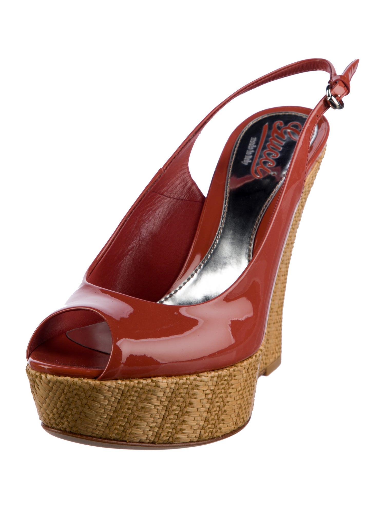 Gucci Patent Leather Slingback Pumps