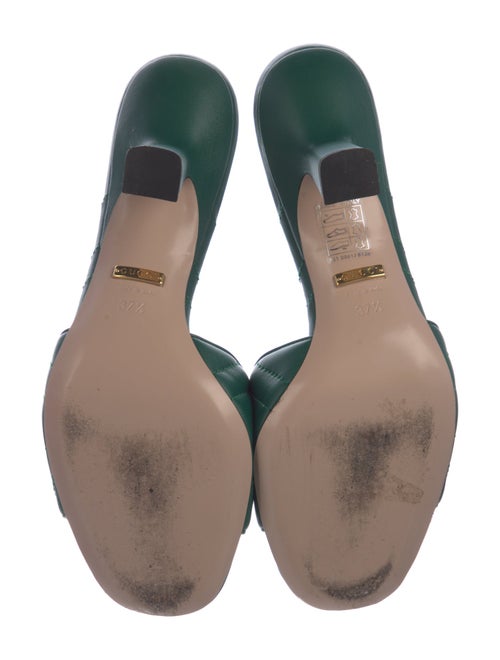 Gucci Double G Logo Leather Slides