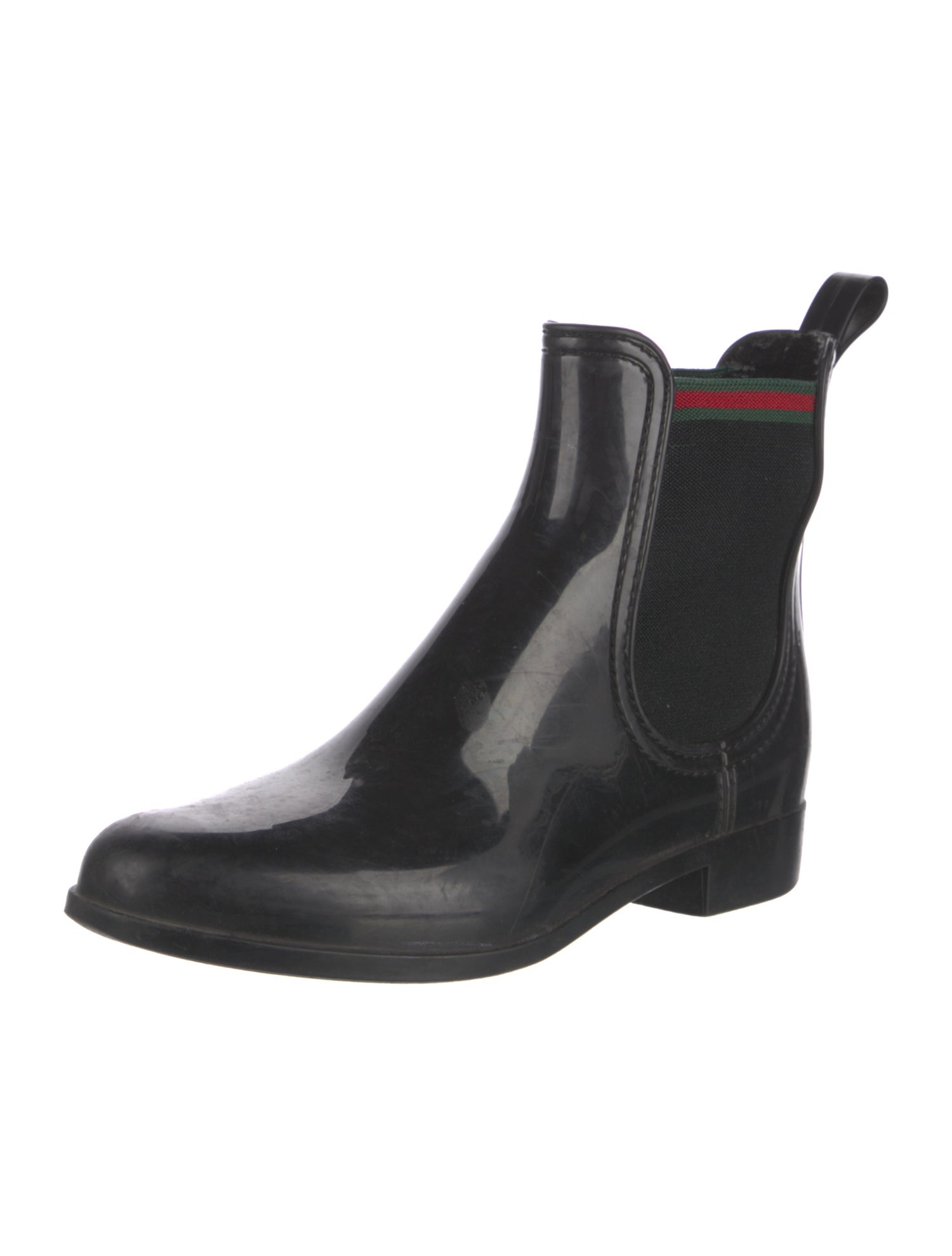 Gucci Web Accent Rubber Rain Boots