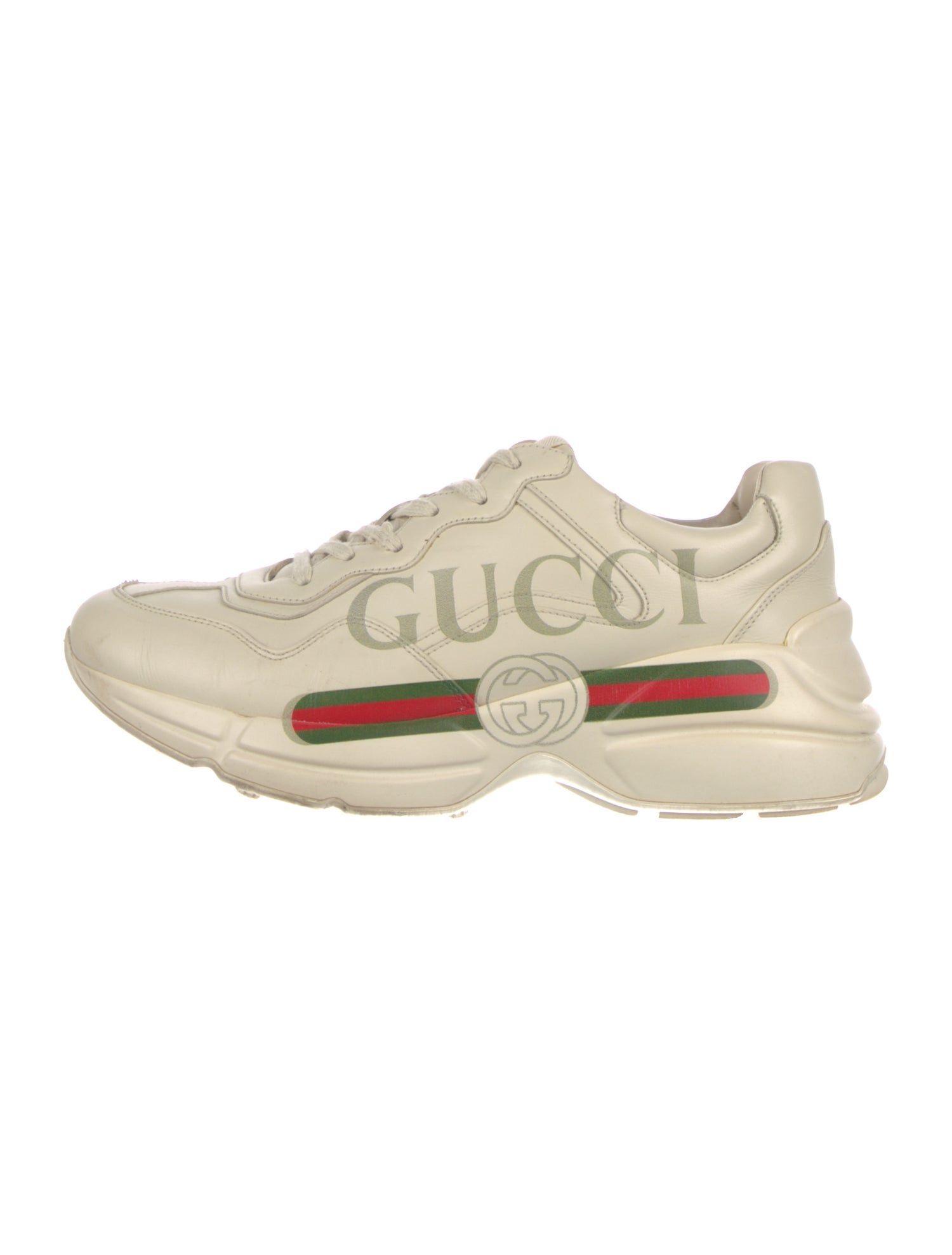 Gucci Web Accent Leather Sneakers