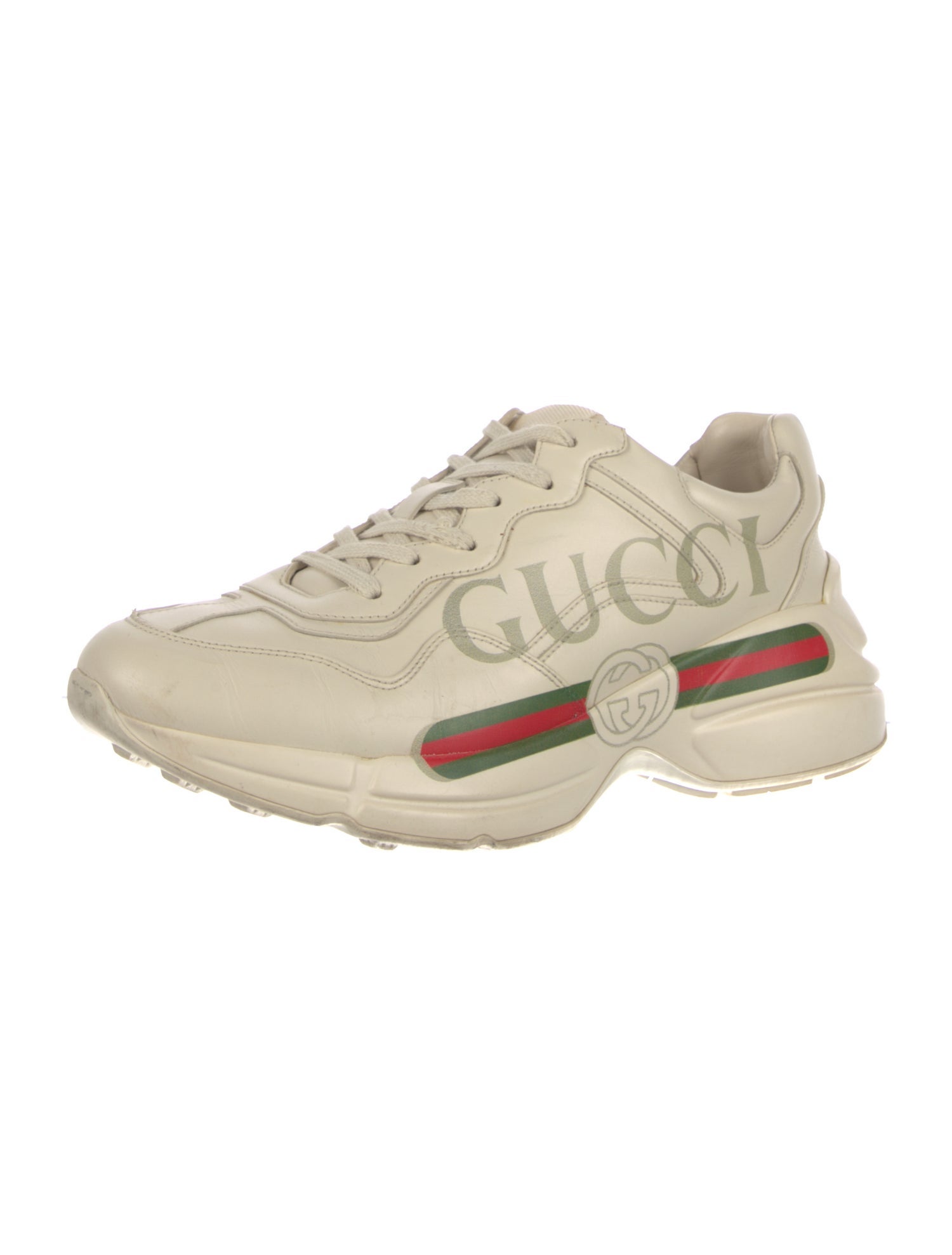 Gucci Web Accent Leather Sneakers