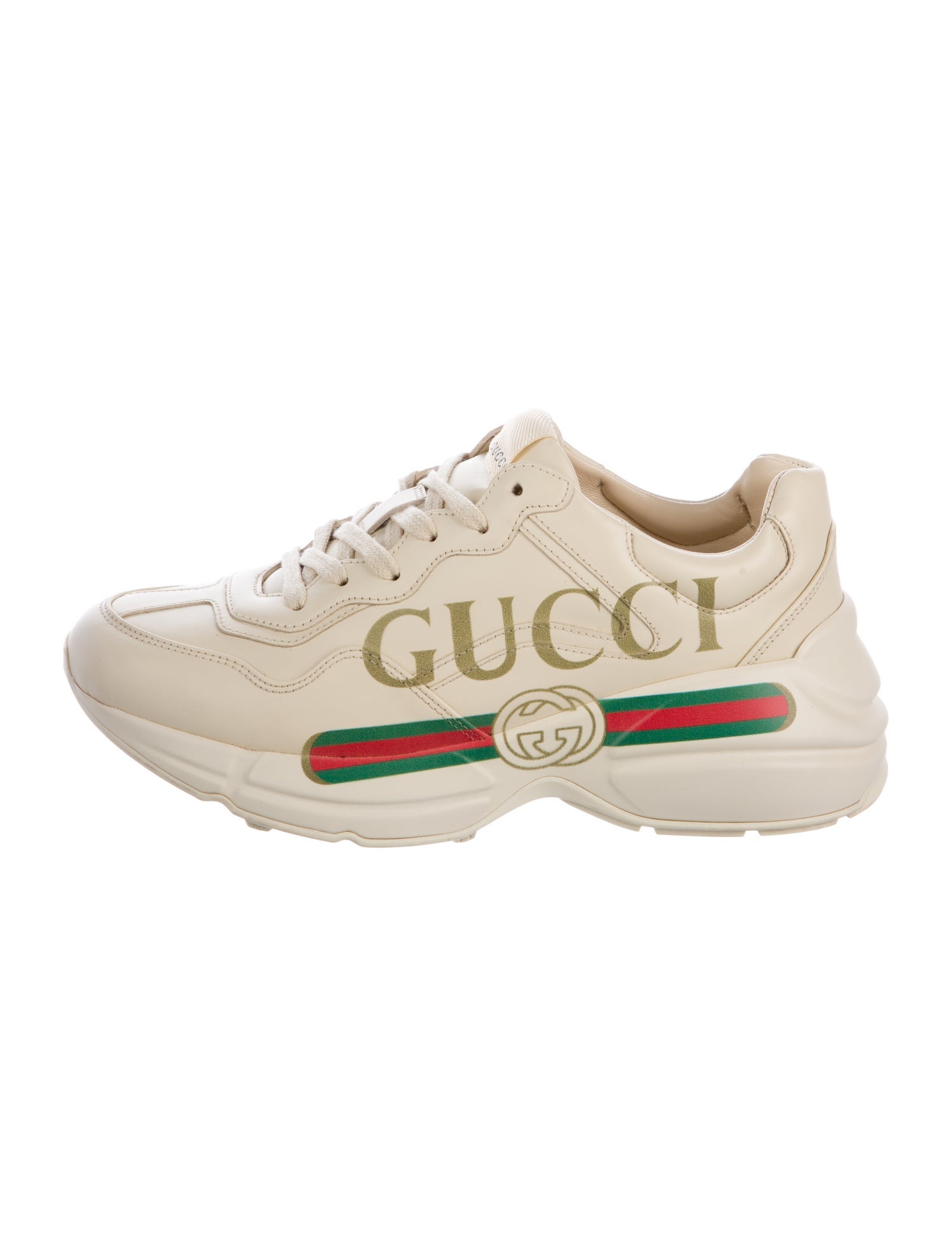 Gucci Web Accent Leather Chunky Sneakers