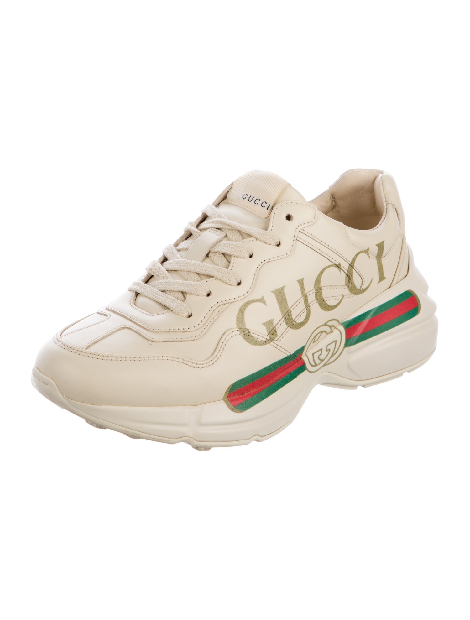 Gucci Web Accent Leather Chunky Sneakers