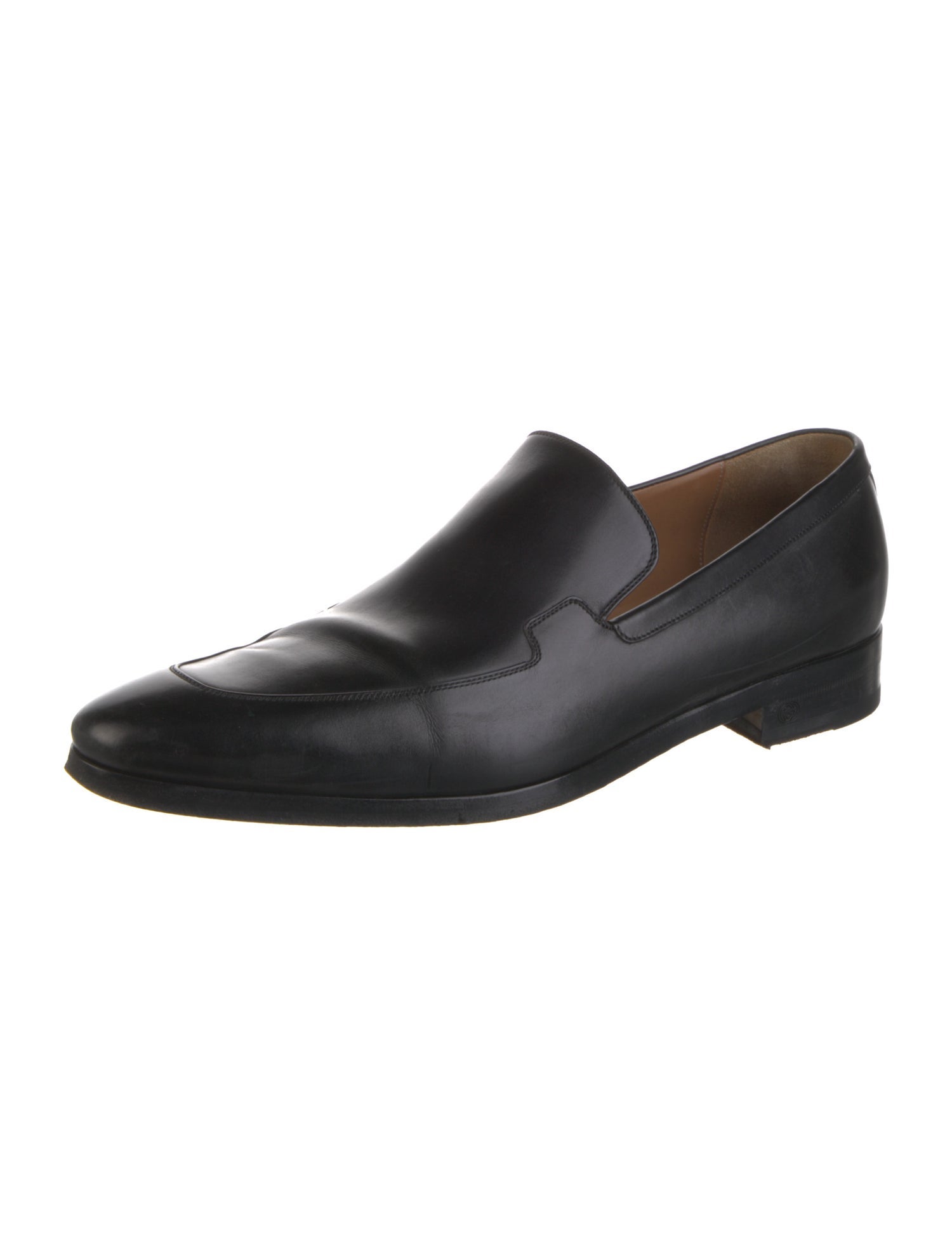 Gucci Web Accent Leather Loafers