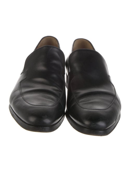 Gucci Web Accent Leather Loafers