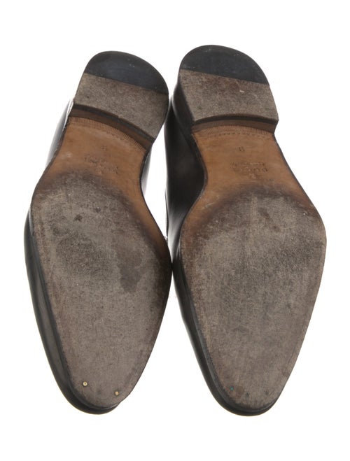 Gucci Web Accent Leather Loafers