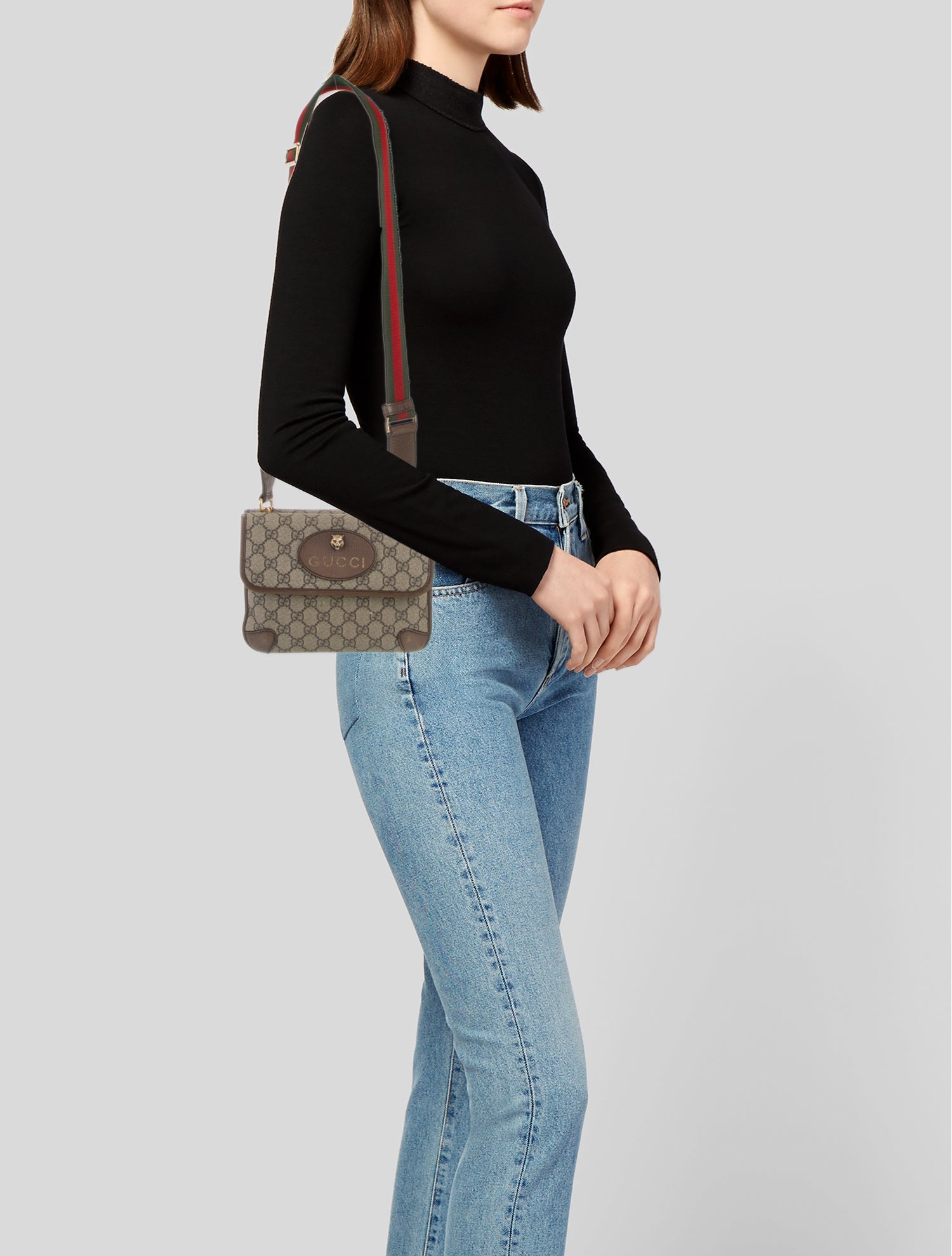 Gucci GG Supreme GG Supreme Vintage Double Flap Messenger Bag