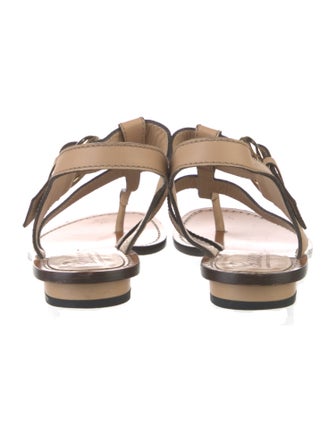 Gucci Bamboo Accent Leather T-Strap Sandals