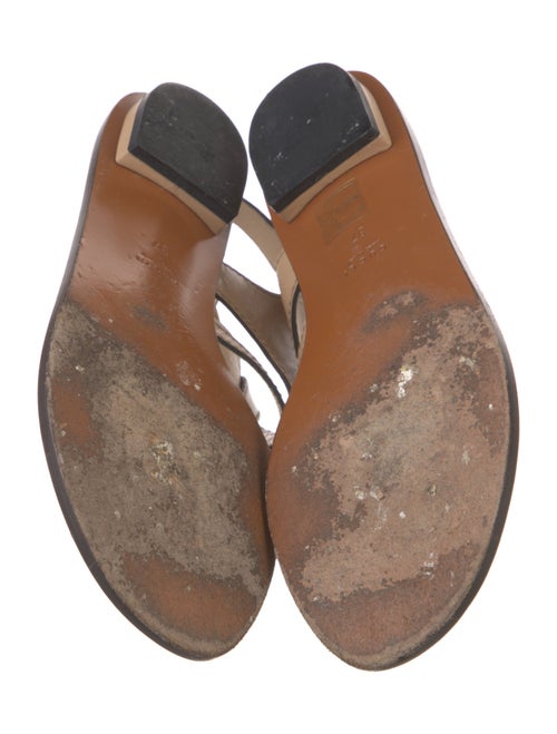 Gucci Bamboo Accent Leather T-Strap Sandals