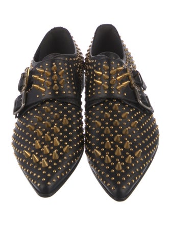 Gucci Leather Studded Accents Monk Straps
