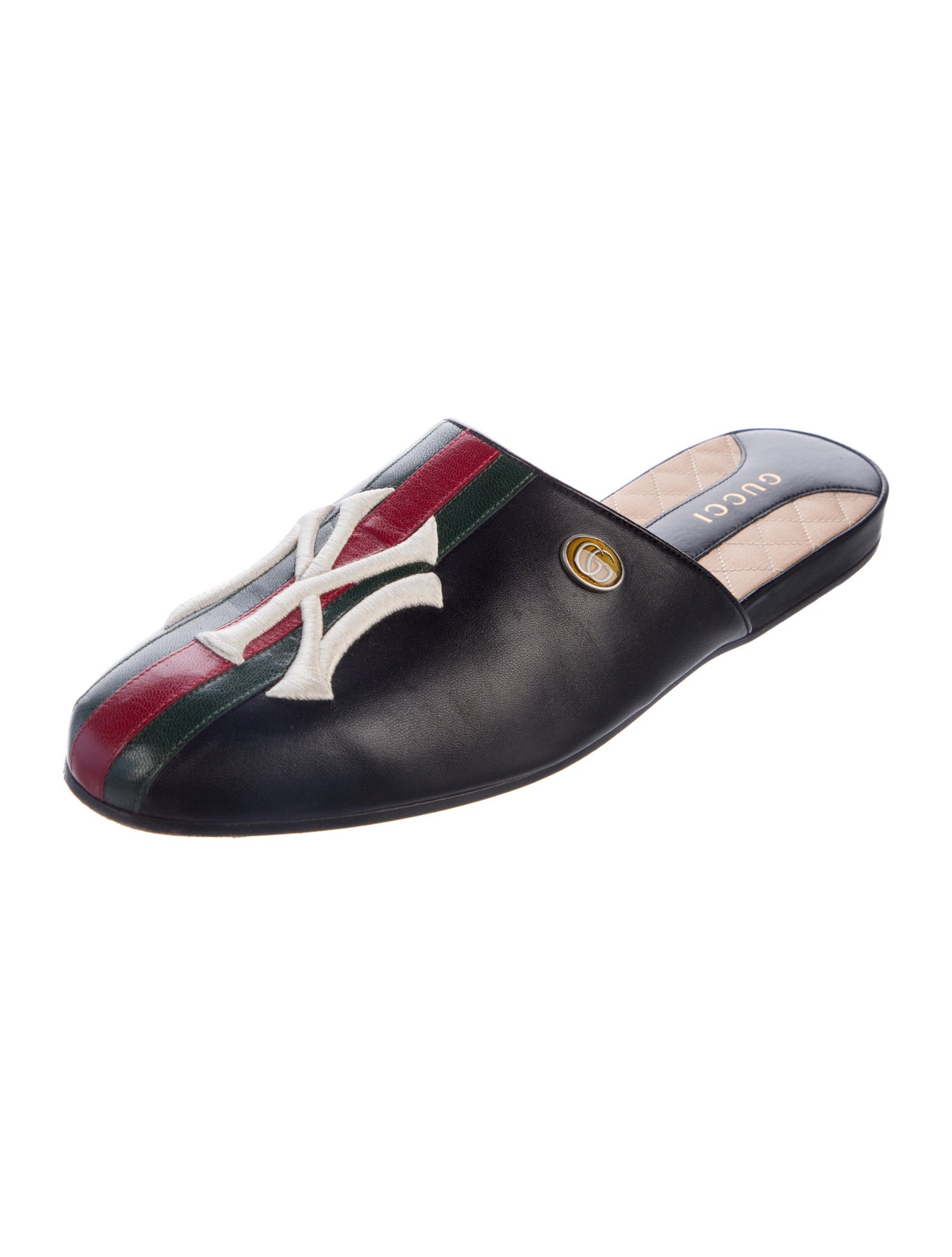 Gucci Web Accent Leather Sandals