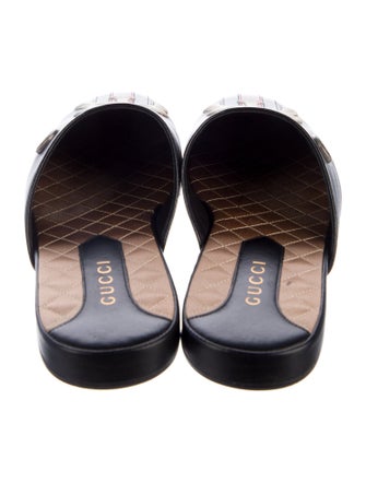 Gucci Web Accent Leather Sandals