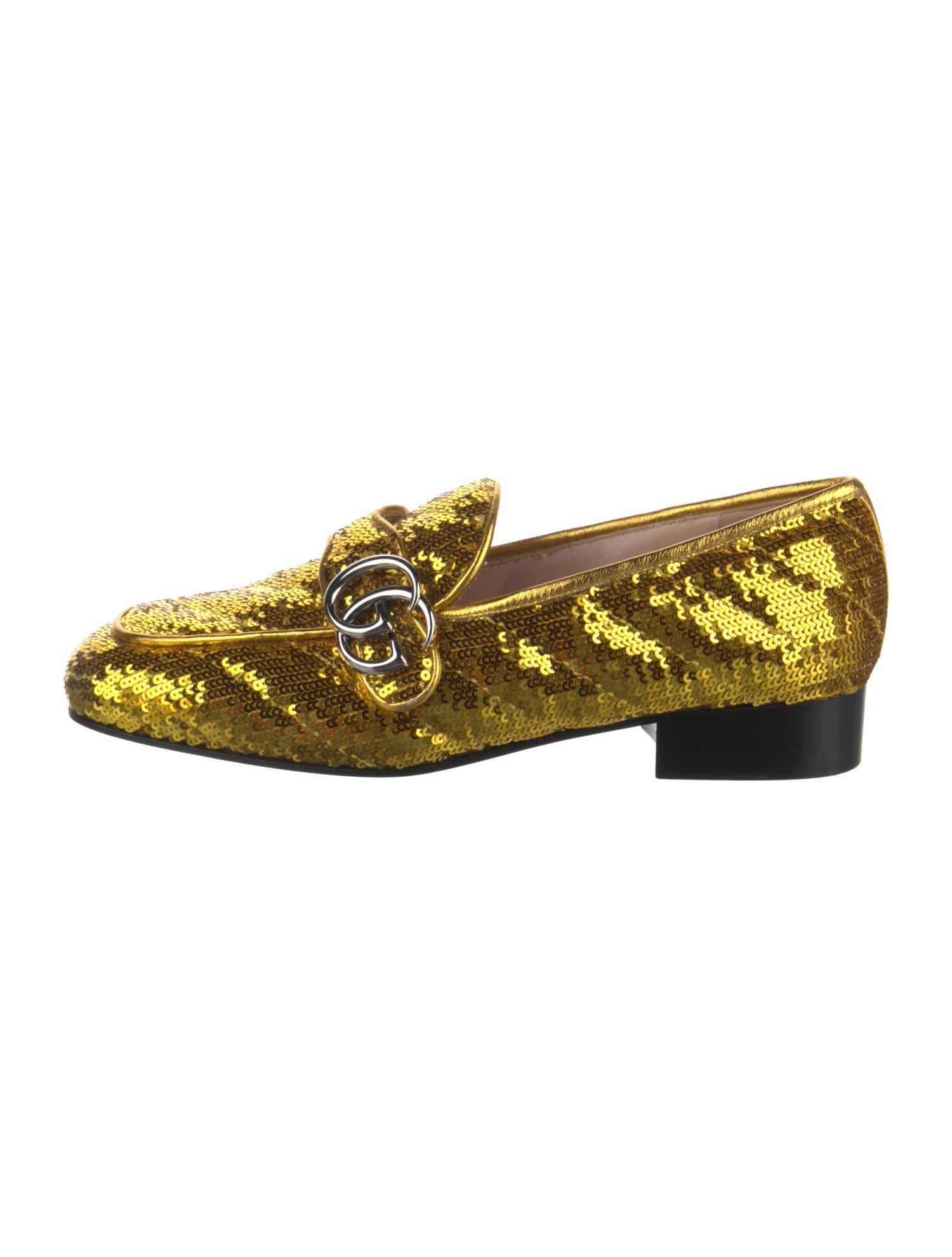 Gucci Double G Logo Sequins Loafers w/ Tags