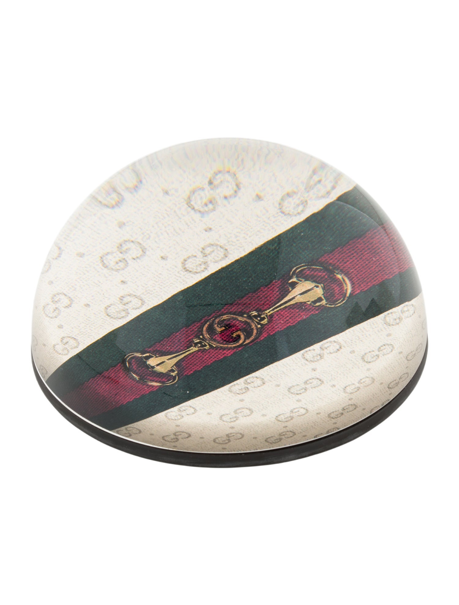 Gucci Web & Horsebit Glass Paperweight
