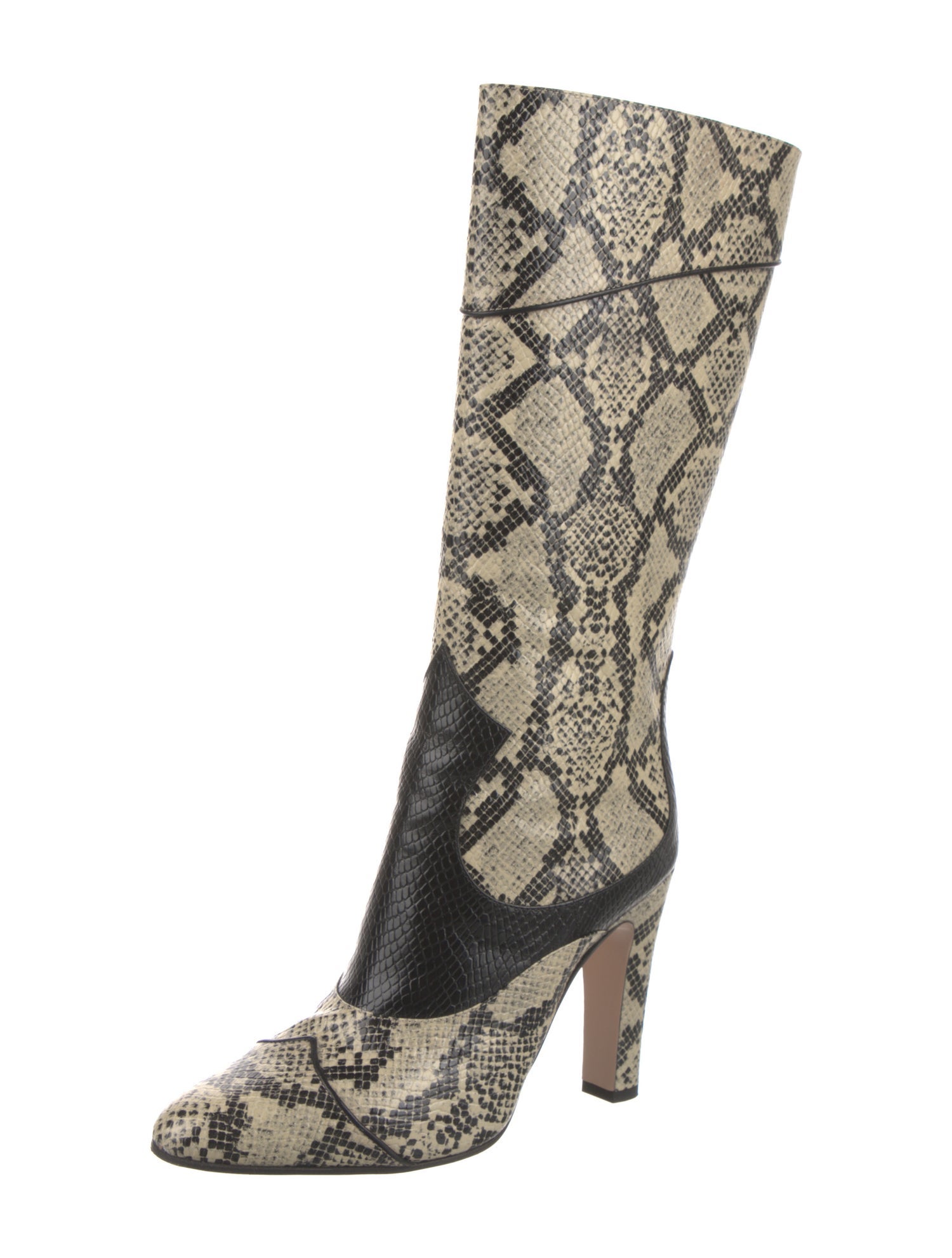 Gucci Leather Animal Print Boots