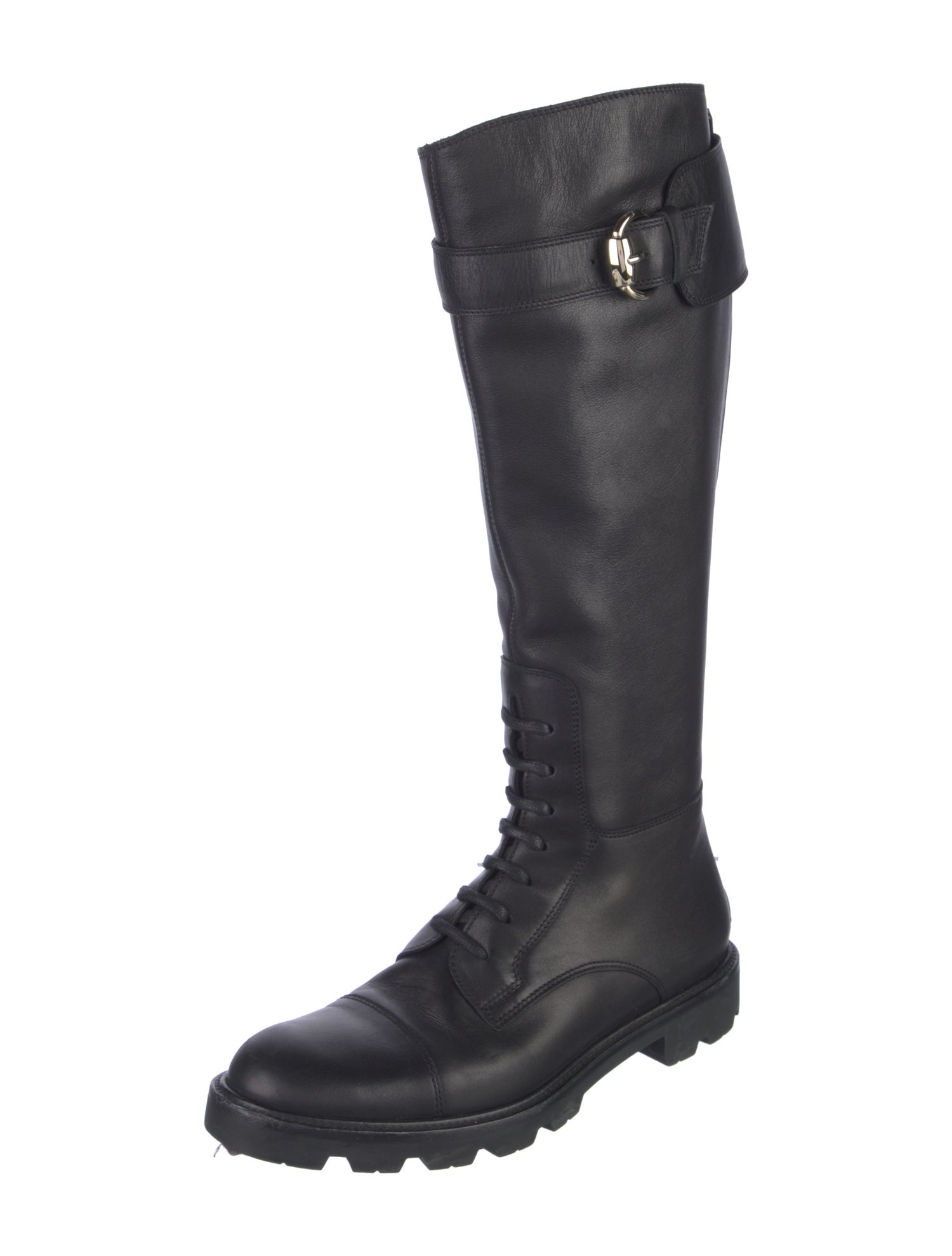 Gucci Leather Combat Boots