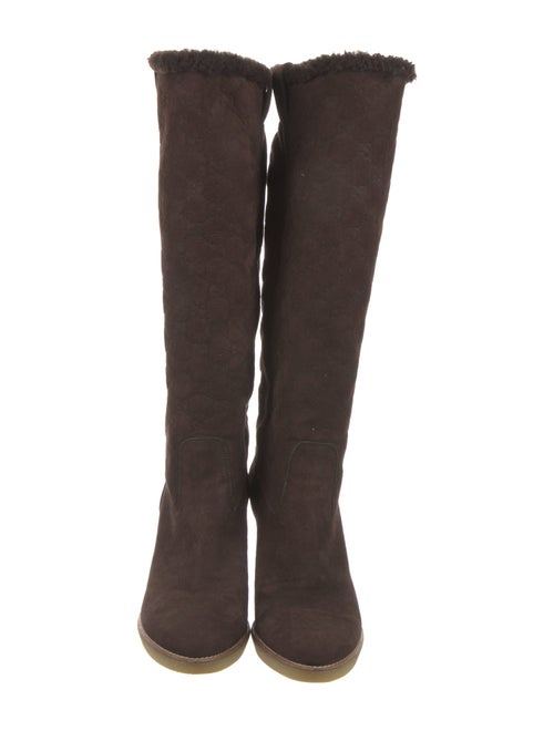 Gucci Suede Colorblock Pattern Boots