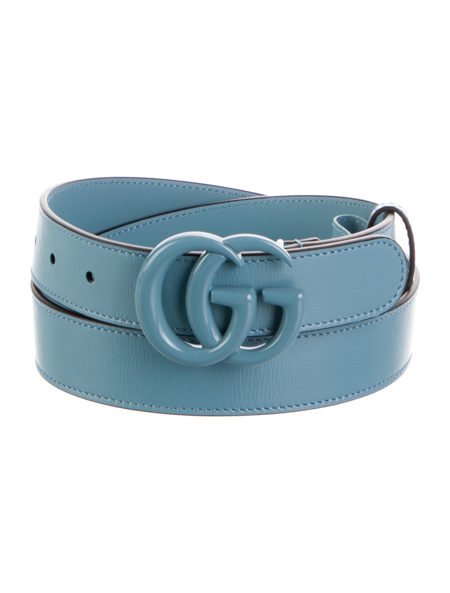 Gucci Double G Logo Leather Belt