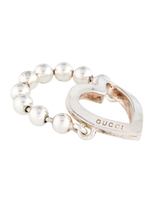 Gucci Heart Ball Chain Cocktail Ring