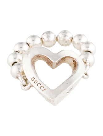 Gucci Heart Ball Chain Cocktail Ring