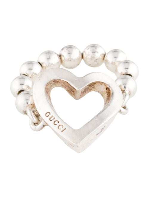 Gucci Heart Ball Chain Cocktail Ring
