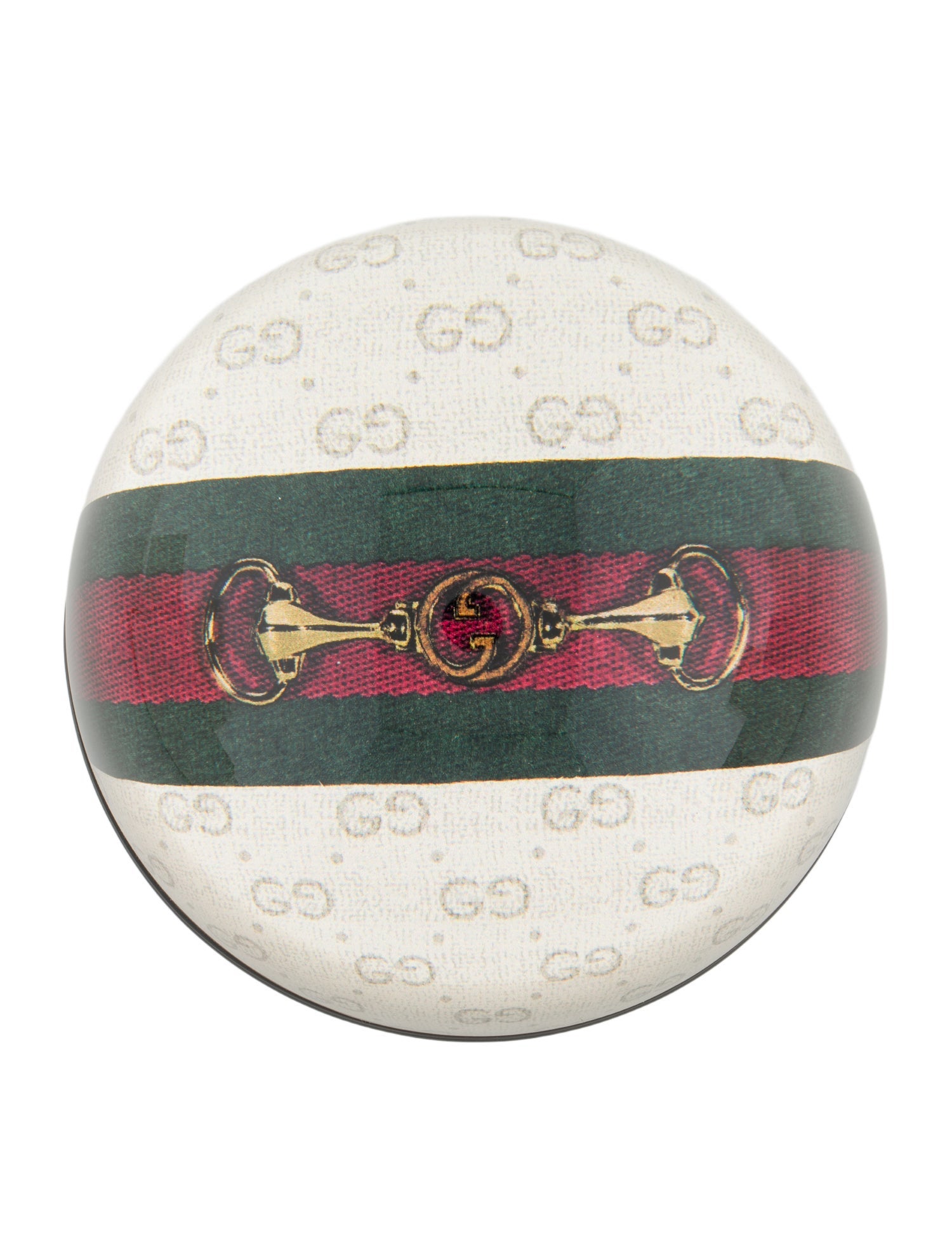 Gucci Web & Horsebit Glass Paperweight