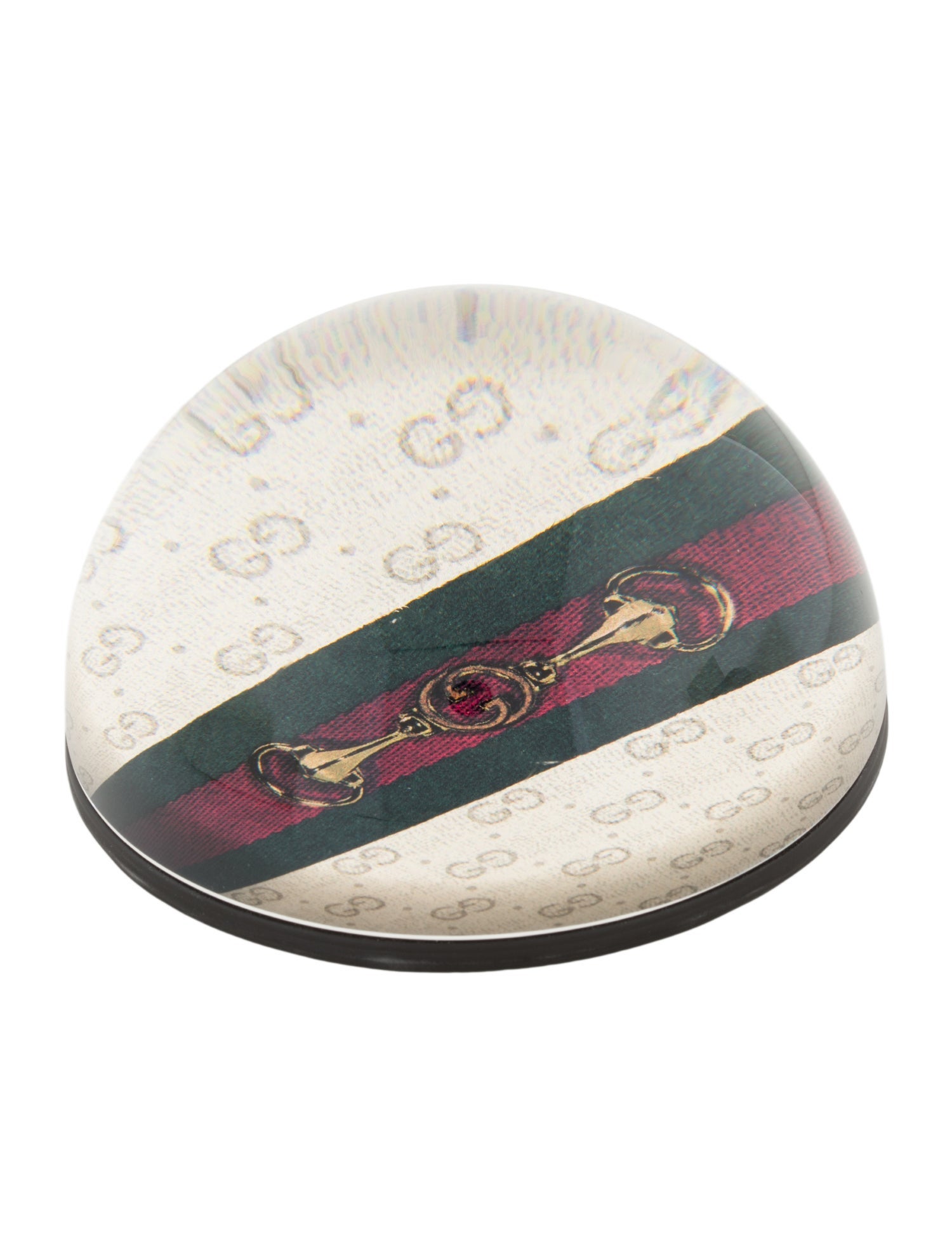 Gucci Web & Horsebit Glass Paperweight