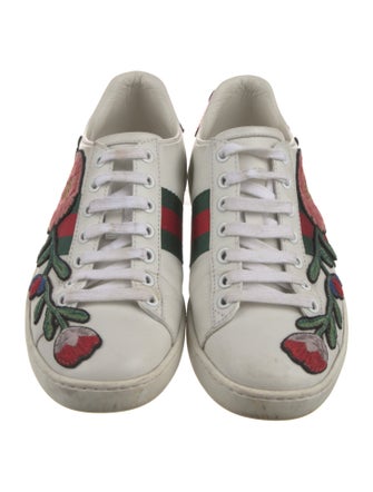 Gucci Web Accent Leather Sneakers